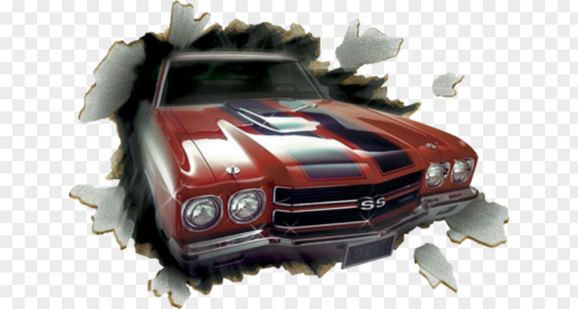 Out Of The Car Chevrolet Chevelle Camaro Mural PNG
