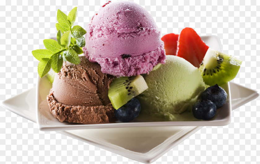 Tri-color Ice Cream Cake Sundae Parfait PNG