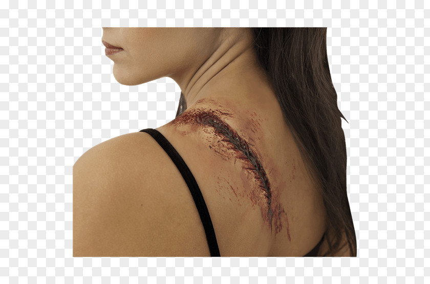 Whip Lash Back Latex Prosthesis Wound Scar Injury PNG