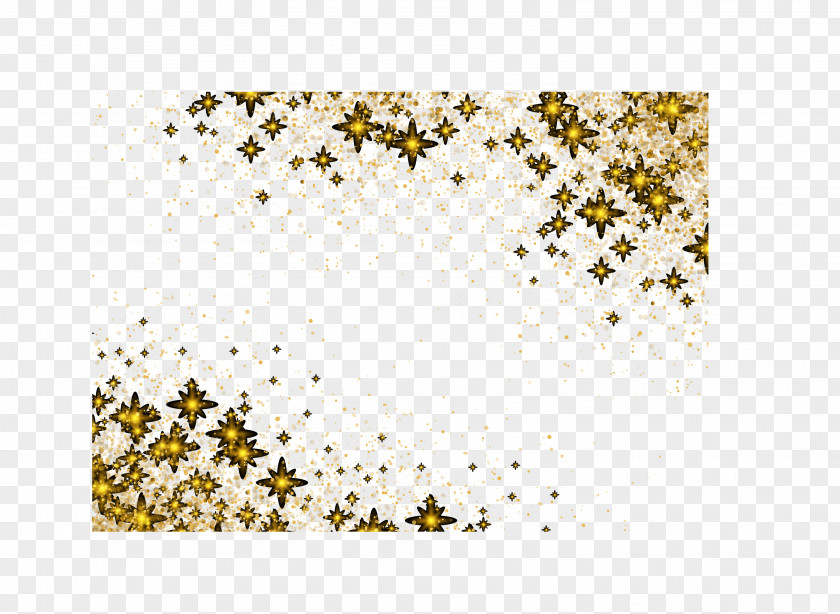 Star Border Effect Yellow Pattern PNG