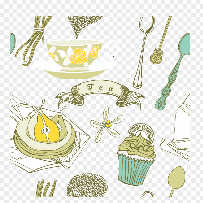 Vector Hand-painted Cake Drawing Illustration PNG