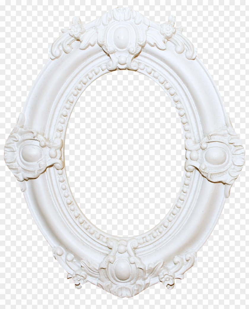 Beautiful White Frame Oval PNG