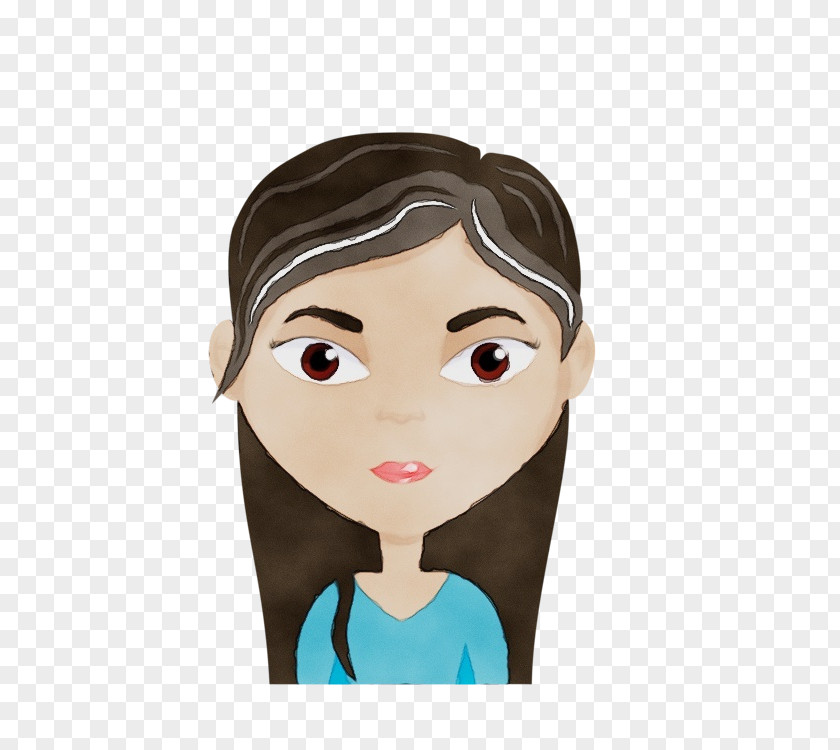 Brown Hair Nose Face Cartoon Head Eyebrow Forehead PNG