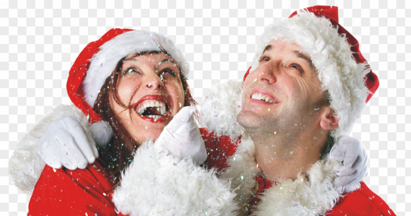 Celebrate Christmas Couple Santa Claus Gift PNG