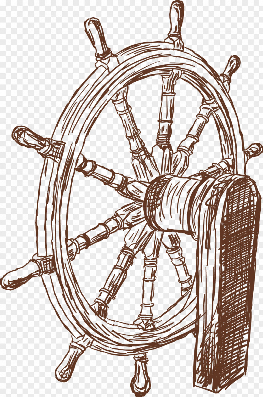 Vector Retro Steering Wheel Car Euclidean PNG