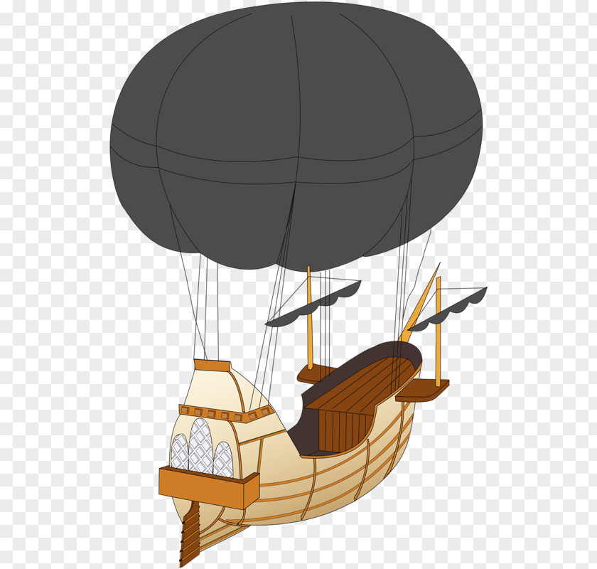 Air Boat Hot Balloon Cartoon Ship PNG