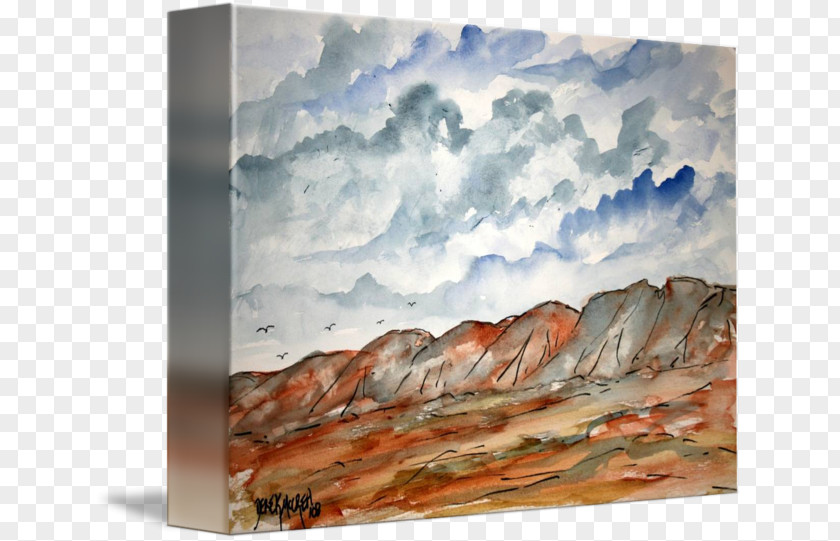 Desert Landscape Watercolor Painting Abstract Art PNG