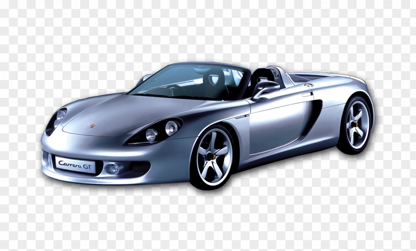 Silver Sports Car 2004 Porsche Carrera GT 918 Spyder PNG