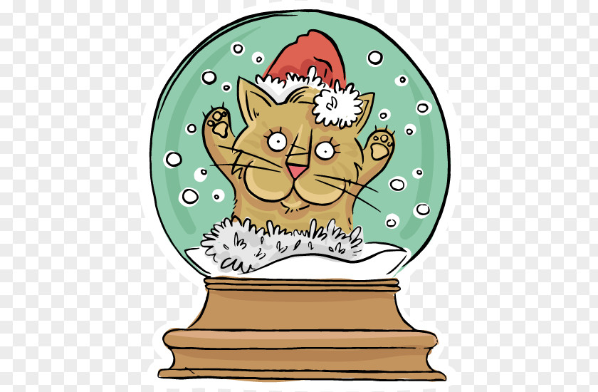 Vector Cartoon Cat Trapped In A Glass Ball Christmas Pxe8re Noxebl Towel Rudolph Napkin PNG