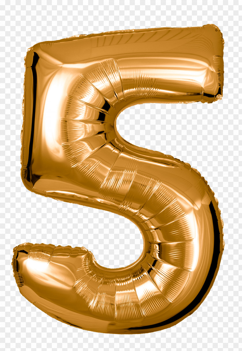 Birthday Toy Balloon Number Gold PNG