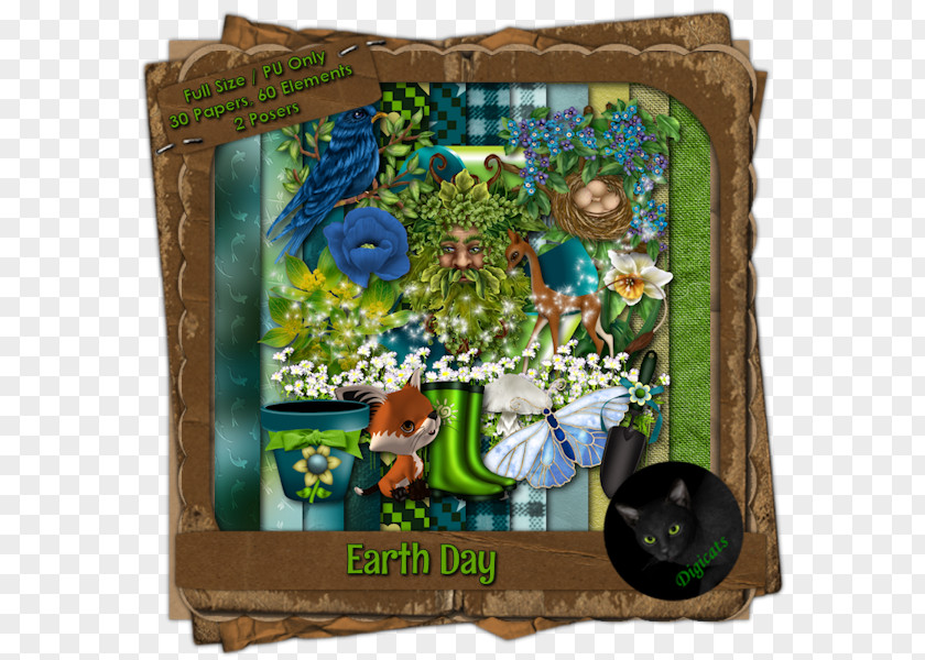 Earth Day Digital Scrapbooking Paper Drawing PNG