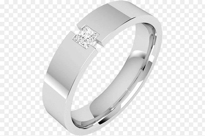 Platinum Men Wedding Rings Diamond Cut Princess Ring PNG