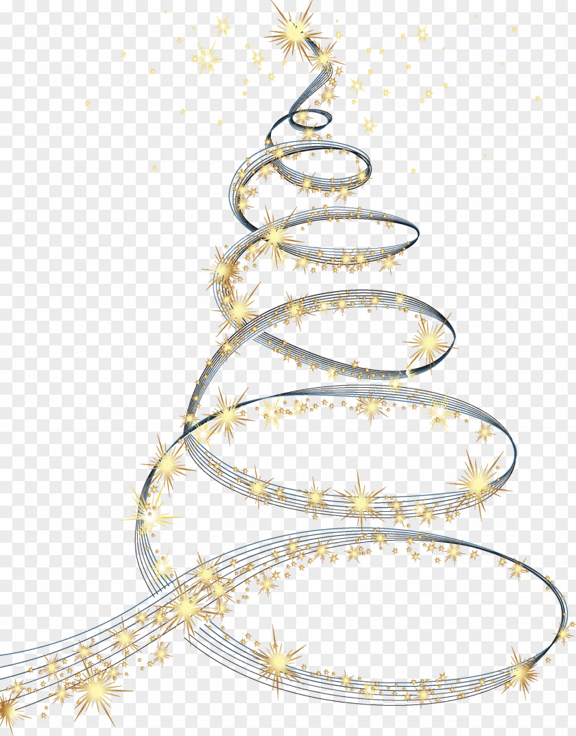 Glitter Gold Christmas Tree Clip Art PNG