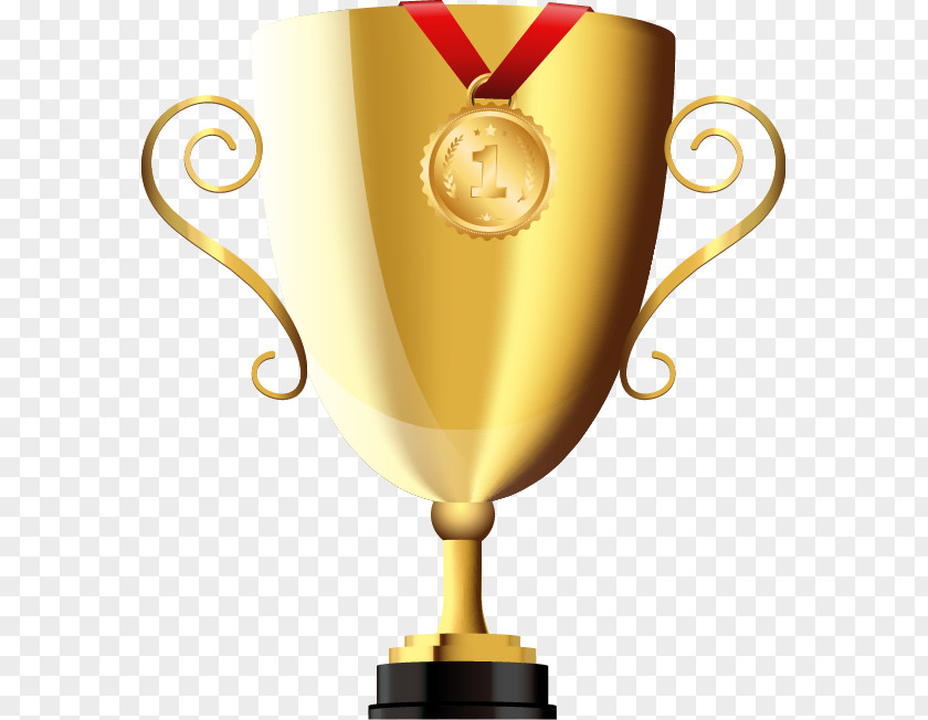 Beautifully Golden Trophy Cup Download PNG