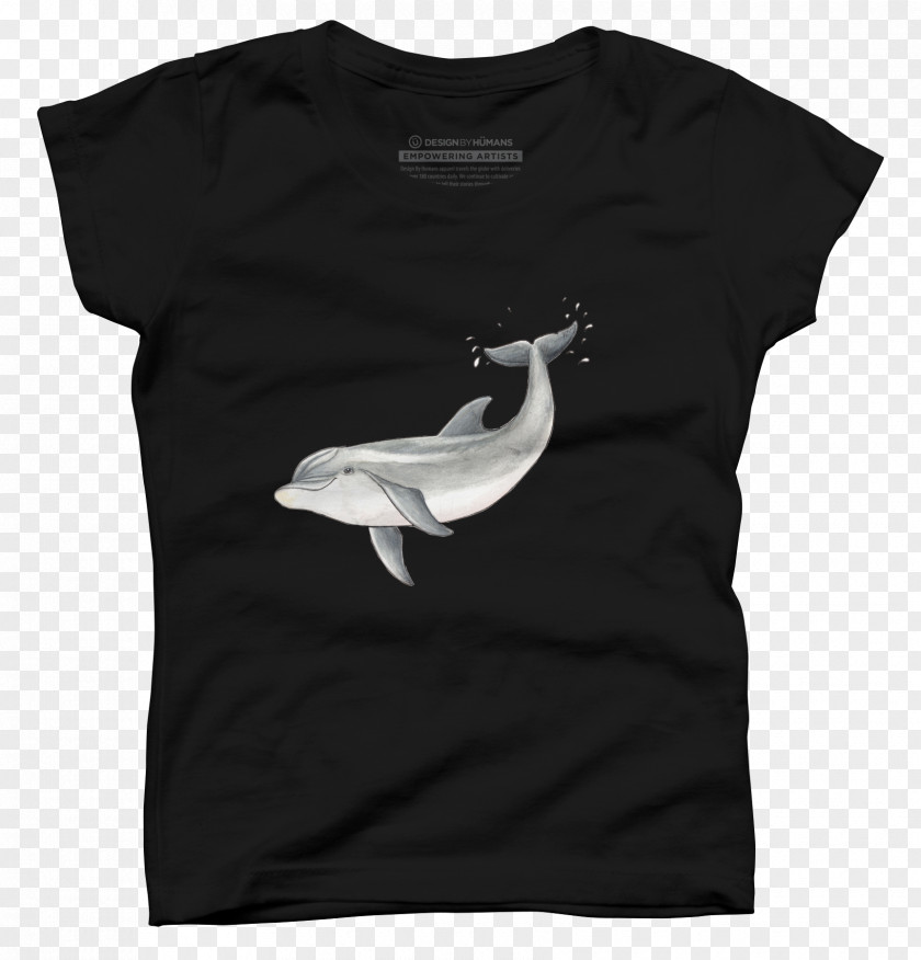 Dolphin T-shirt Sleeve Outerwear Neck PNG