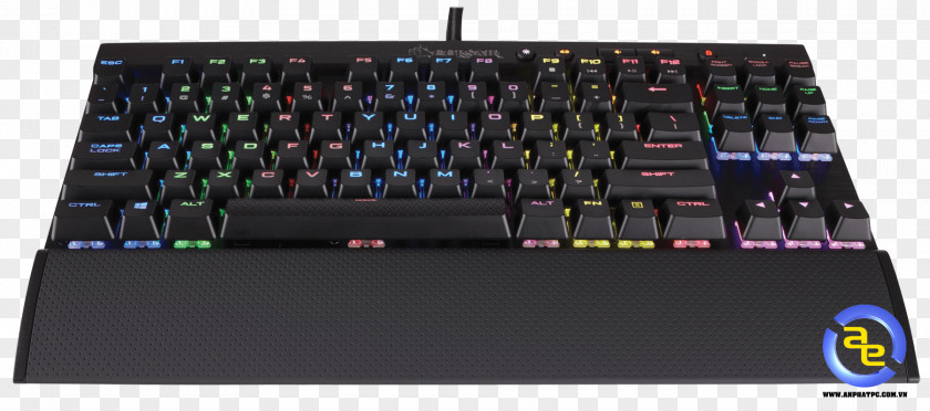 Corsair Computer Keyboard Gaming K65 LUX RGB Compact Mechanical Anglais UK Keypad Color Model PNG