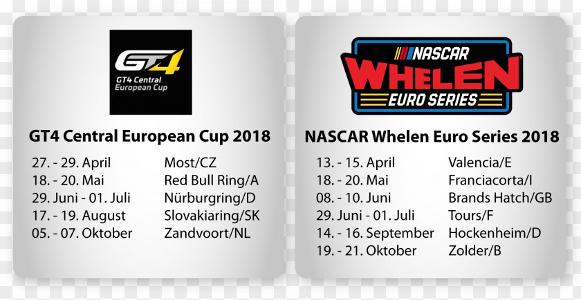 Gt4 European Series NASCAR Whelen Euro 2018 GT4 Central Cup MotorSport PNG