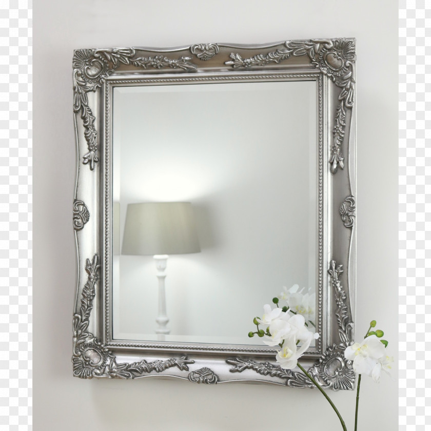 Small Mirror Silver Rectangle PNG