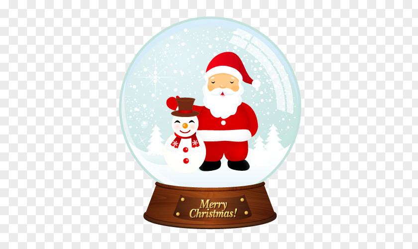 Vector Santa Claus Christmas Ornament Snowball PNG