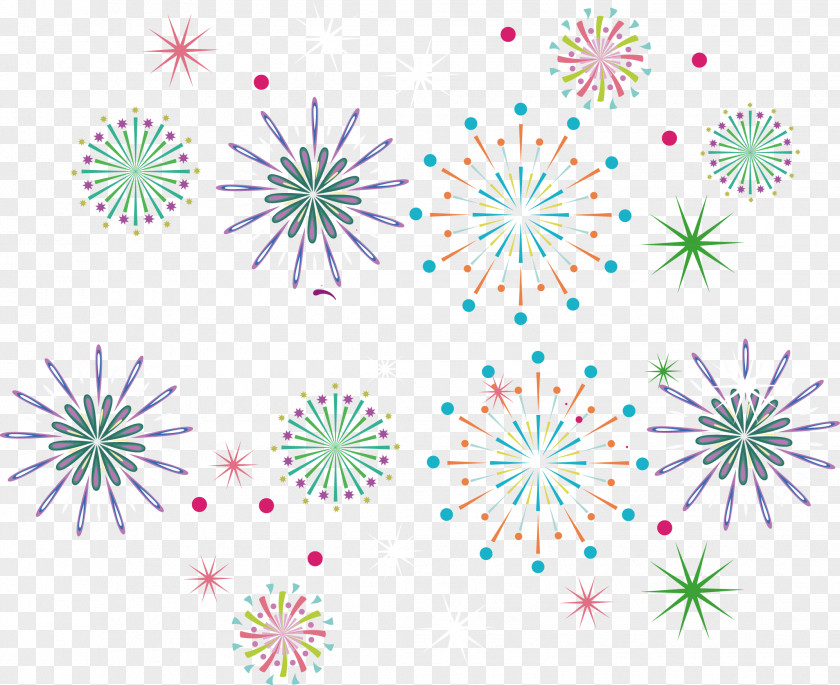 Colorful Fireworks Vector Euclidean Adobe PNG