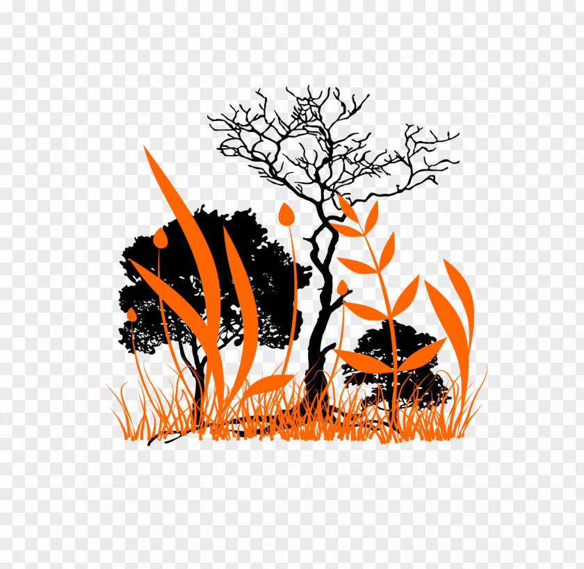 Autumn Elements Silhouette Nature Landscape Clip Art PNG