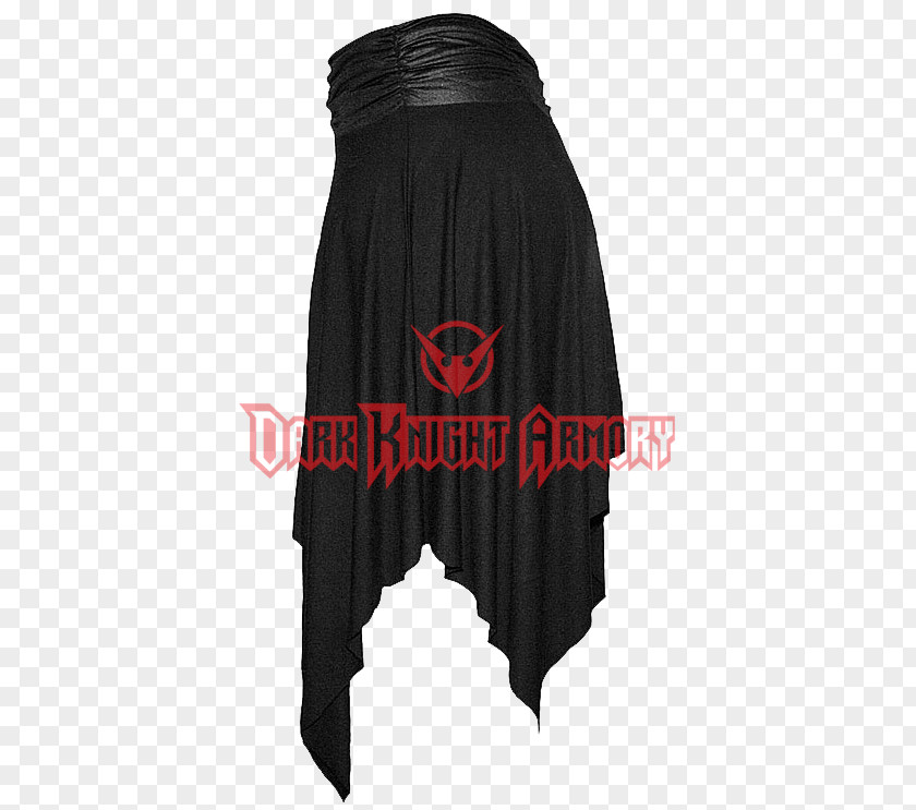 Handkerchief Shoulder Skirt Black M PNG
