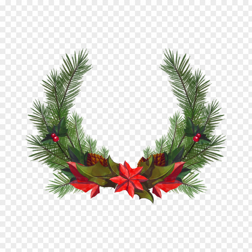 Vector Christmas Wreath Santa Claus Euclidean PNG