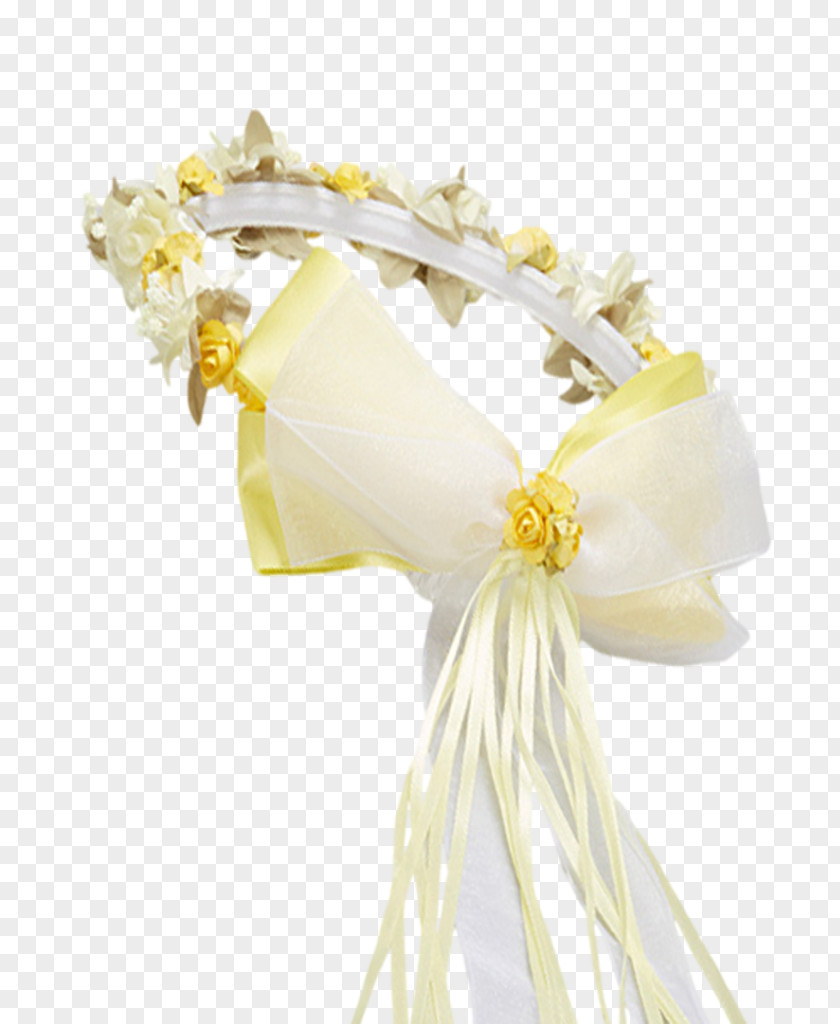 Satin Flowers Silk Wreath Artificial Flower Crown Ribbon PNG