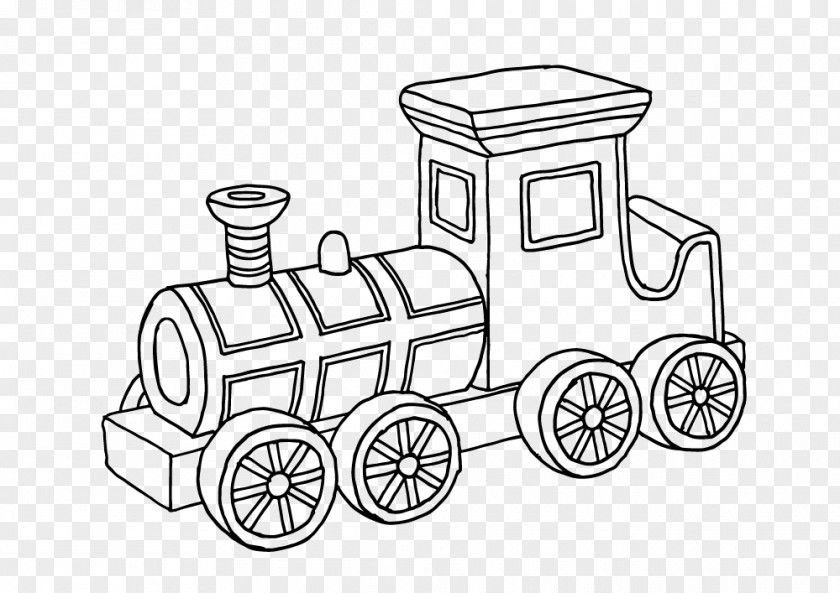 Train Drawing Car Toy Coloring Book PNG