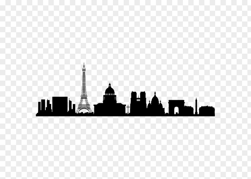 Monoments Paris Towers Skyline Wall Decal Silhouette PNG