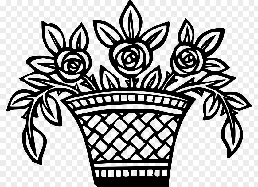 Flower Drawing Basket Clip Art PNG