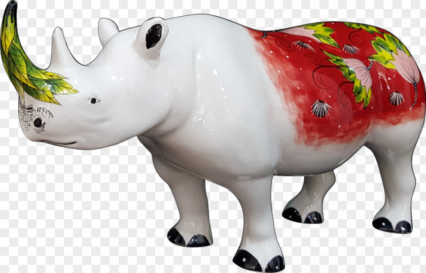 Rhino Watercolor Cattle Figurine Snout Terrestrial Animal PNG