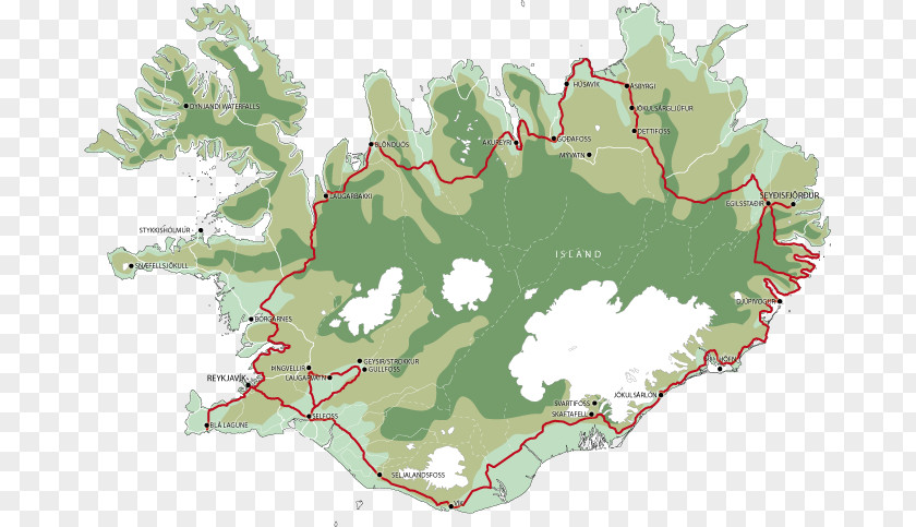 Golden Circle Reykjavik Seyðisfjörður Road Map Guide To Iceland PNG