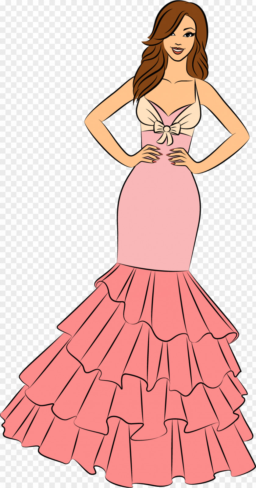 Vector Hand-painted Bride Computer File PNG