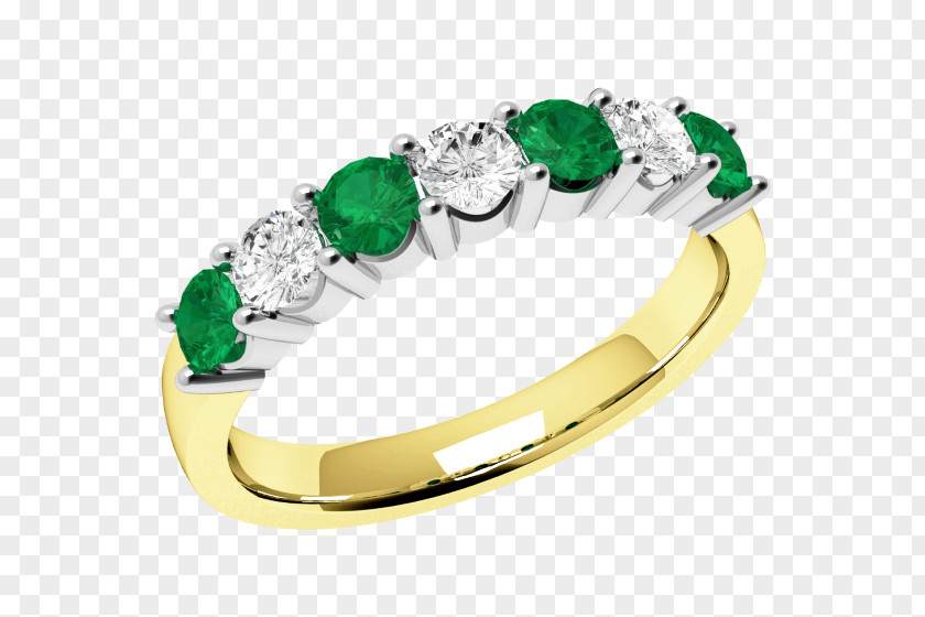 Emerald Eternity Ring Diamond Brilliant PNG
