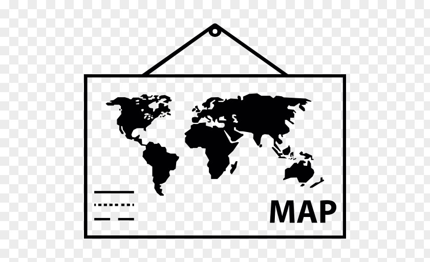 Globe World Map Wall Decal PNG