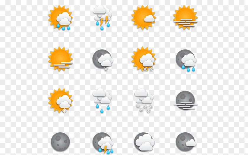 Cartoon Textured Weather Icon Forecasting PNG