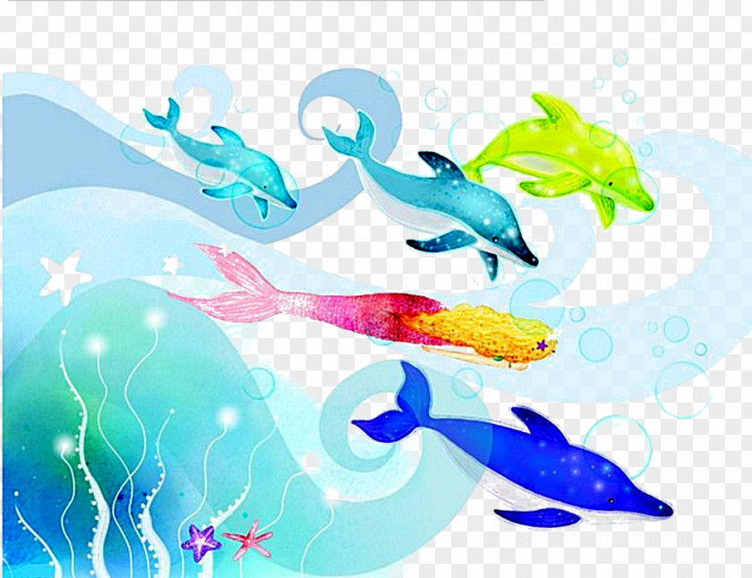 Dream Cartoon Whales Fish Seabed PNG