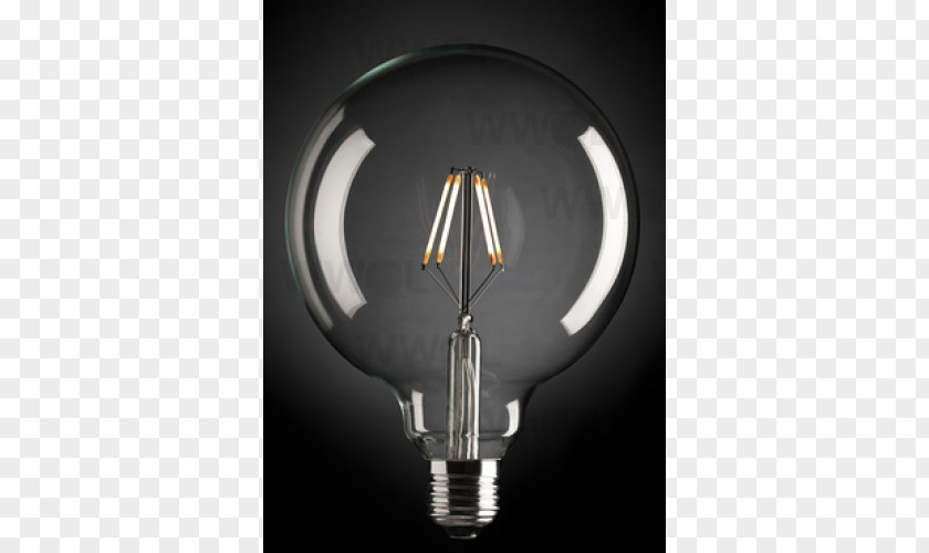 Globe Incandescent Light Bulb LED Filament Edison Screw PNG
