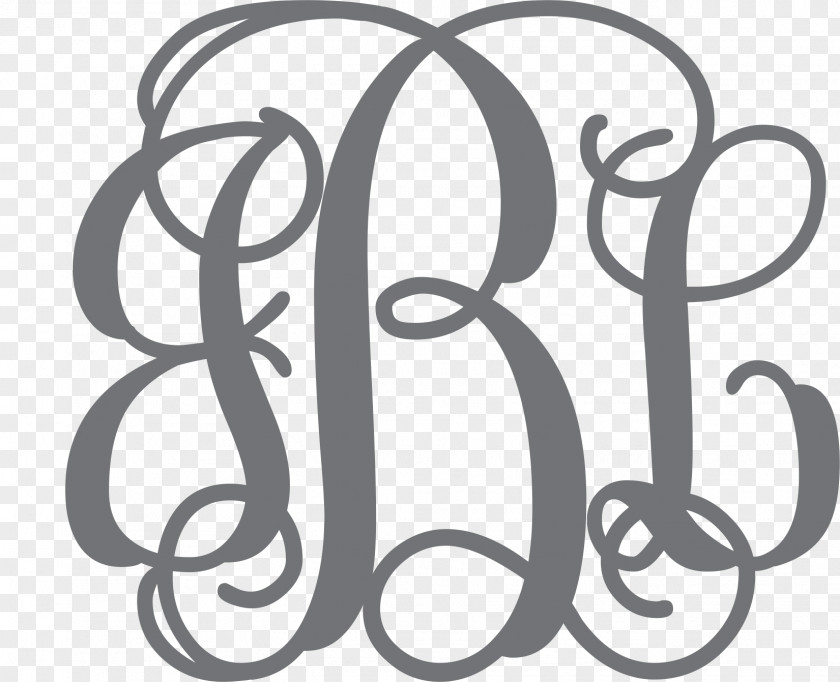 Monogram Letter Decal Sticker Initial Wall PNG