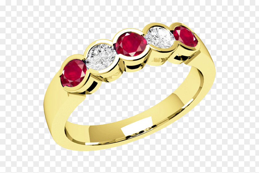 Ruby Ring Diamond Gold Brilliant PNG