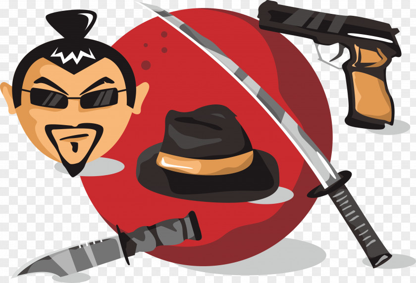 Vector Warrior Dress Japan Yakuza Illustration PNG