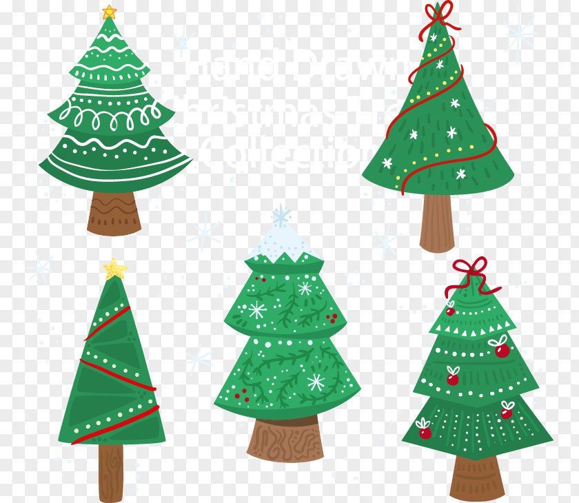 Christmas Tree Under The Snow Ornament Snowflake PNG