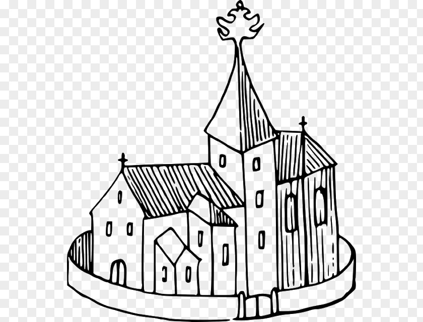 Church Black And White Chantry Line Art Clip PNG
