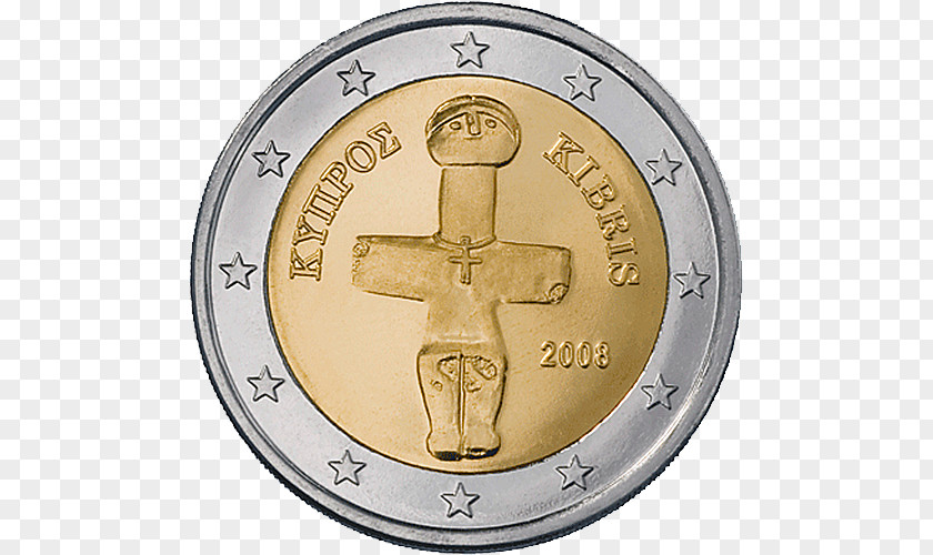 Euro Cyprus Idol Of Pomos 2 Coin Cypriot Coins PNG