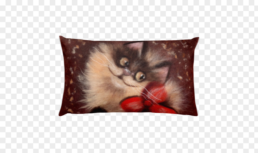 Ginger Cat Whiskers Kitten Pillow Painting PNG