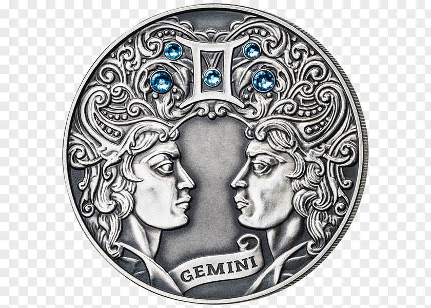 Gemini Zodiac Astrological Sign Coin Aquarius PNG