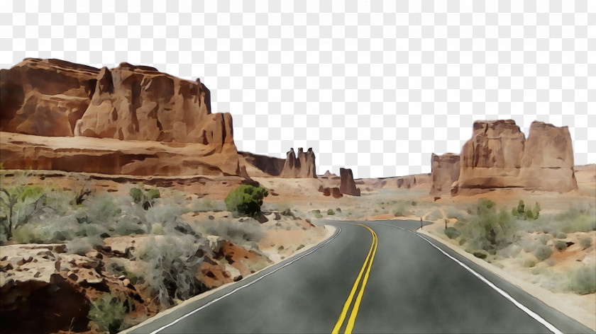 Highway Geological Phenomenon Badlands Road Trip Arch Landmark PNG