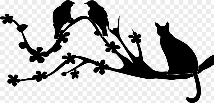 Birds Silhouette Bird Cat Branch Clip Art PNG