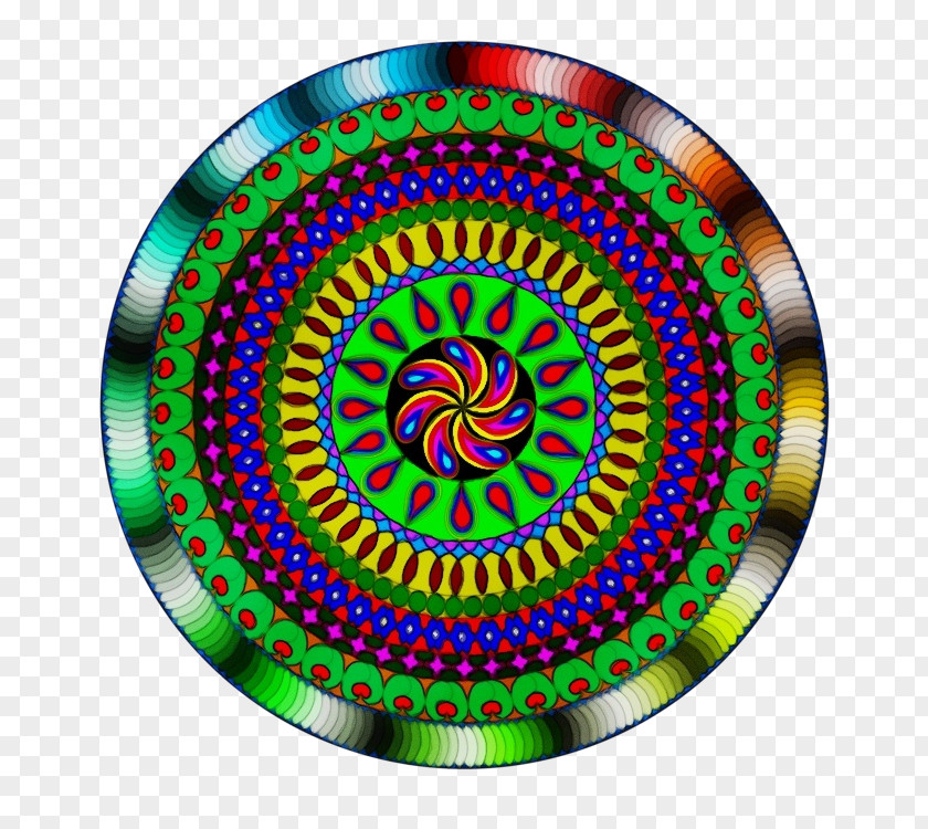 Dartboard Fractal Art Circle Pattern Kaleidoscope Psychedelic Spiral PNG